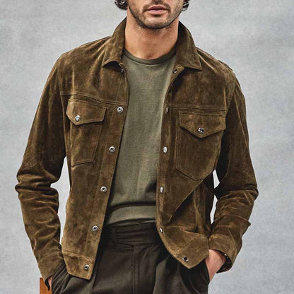 Herren Retro Cordjacke mit Brusttaschen
