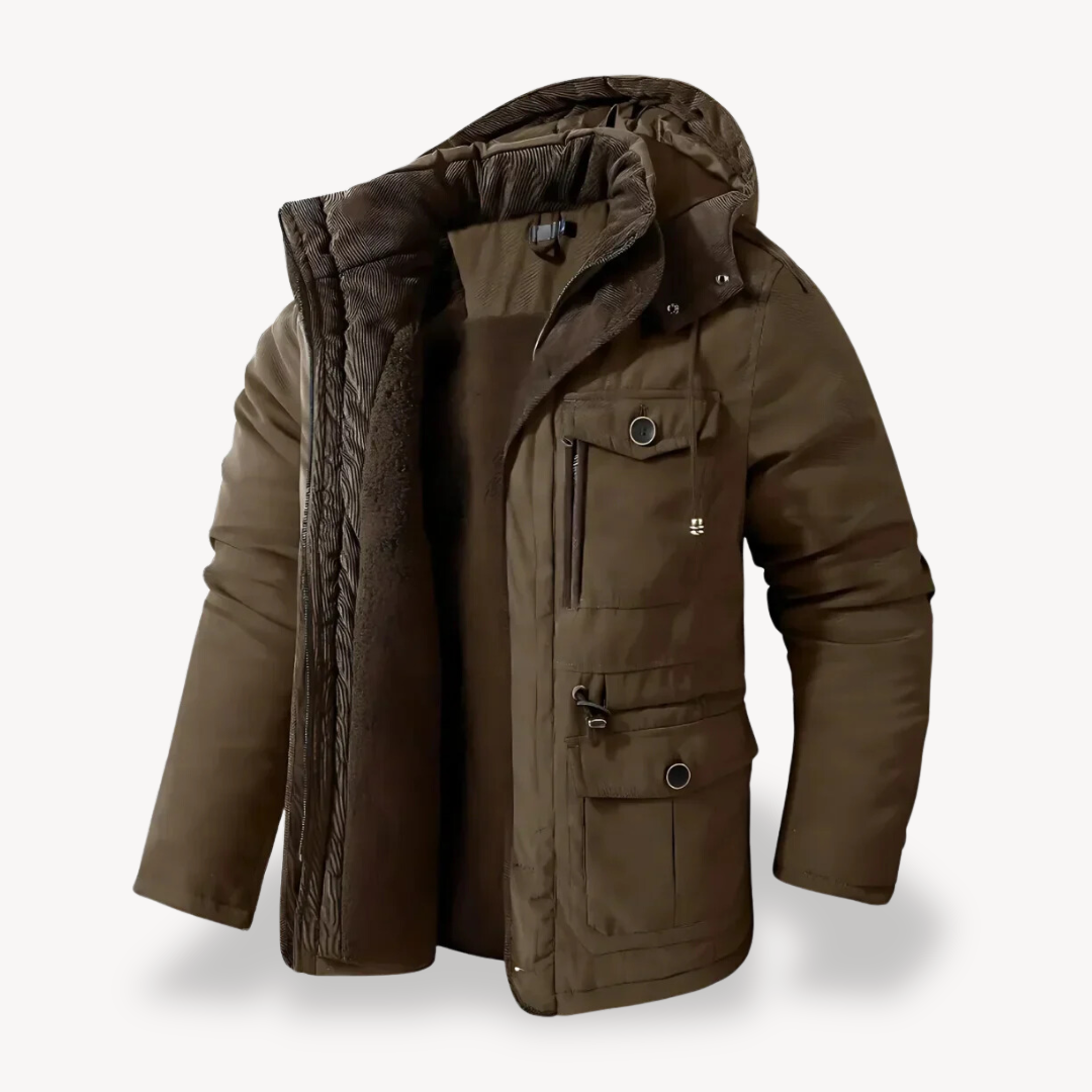 Herren Winterparka Wasserdicht mit Fellkapuze