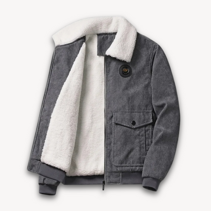Warme Herren Winterjacke Sherpa-Fleece