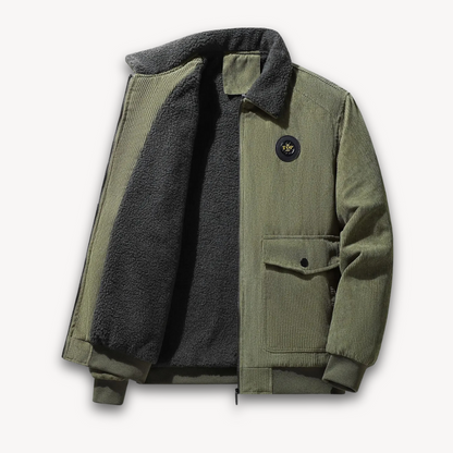 Warme Herren Winterjacke Sherpa-Fleece