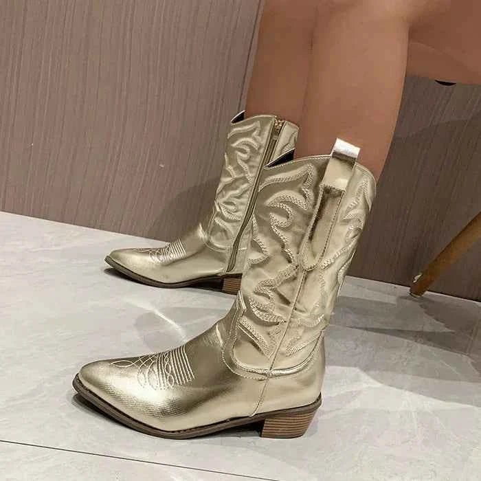 Metallic-Cowboy-Stiefel Damen Westernstil