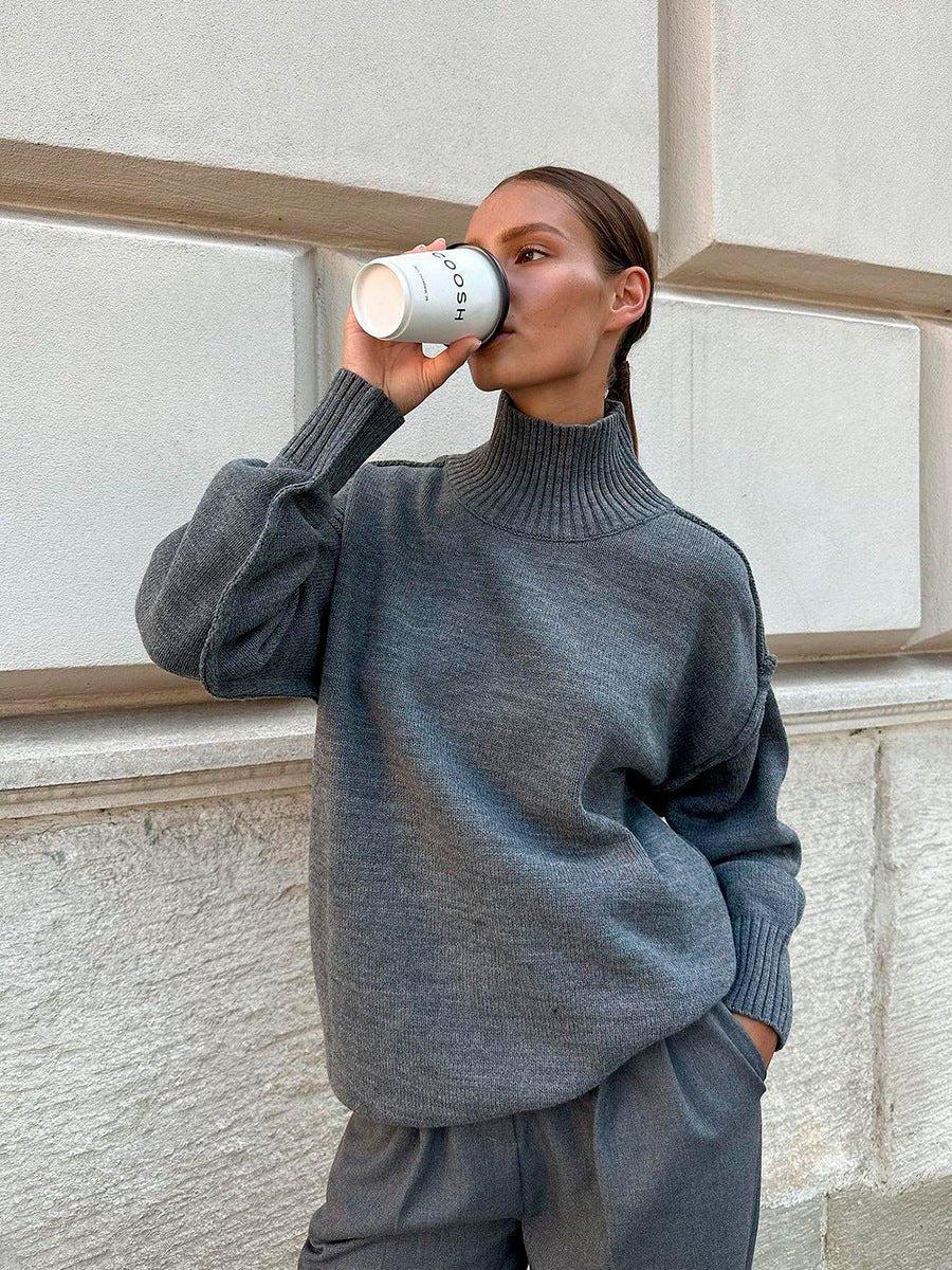 Großer Rollkragen Pullover Oversized Style