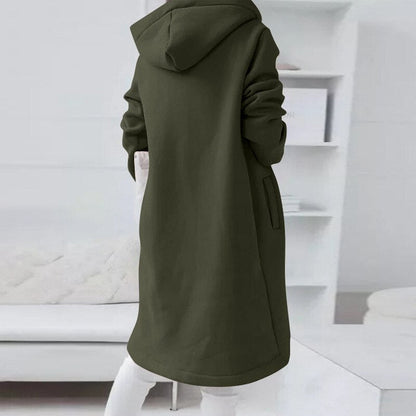Stilvolle Mid-Länge Kapuzenjacke Damen