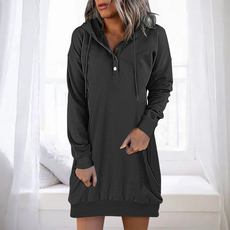 Eleganter Damen Hoodie Lang Schlicht