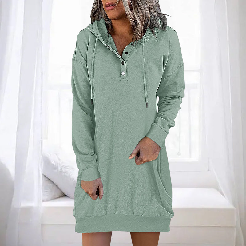 Eleganter Damen Hoodie Lang Schlicht