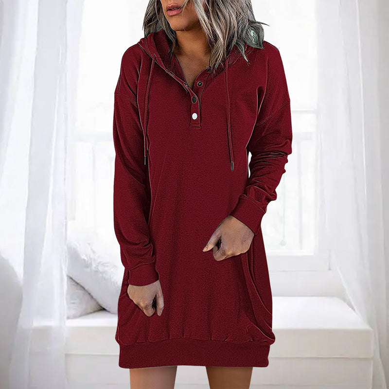 Eleganter Damen Hoodie Lang Schlicht