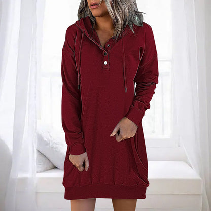 Eleganter Damen Hoodie Lang Schlicht