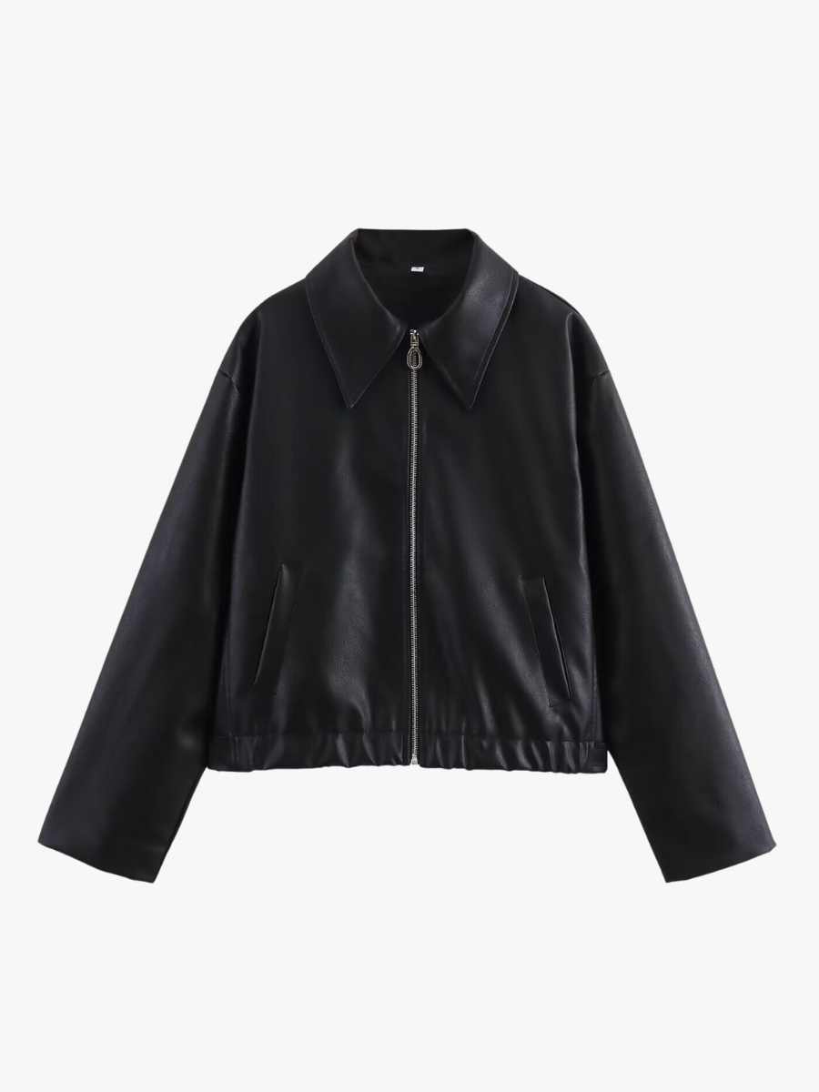Stilvolle Lederjacke Rot Frauen