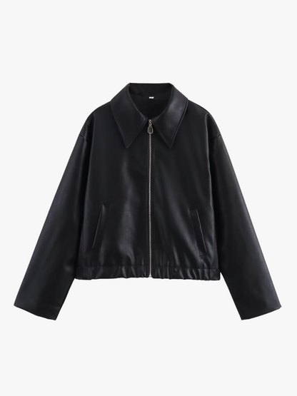 Stilvolle Lederjacke Rot Frauen