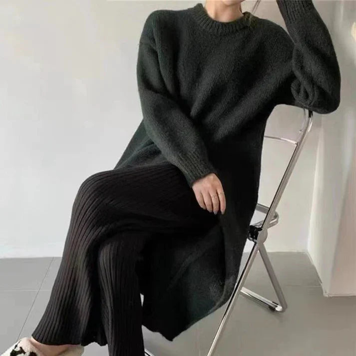 Stylisches Winter Strickkleid Lässig Chic