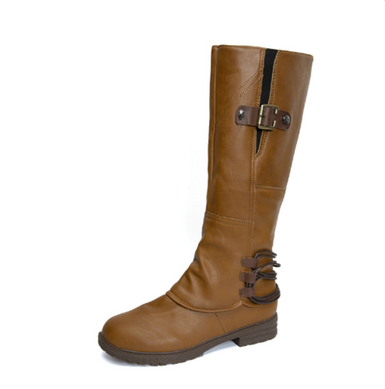 Modische Lederstiefel Kniehoch Damenschuhe