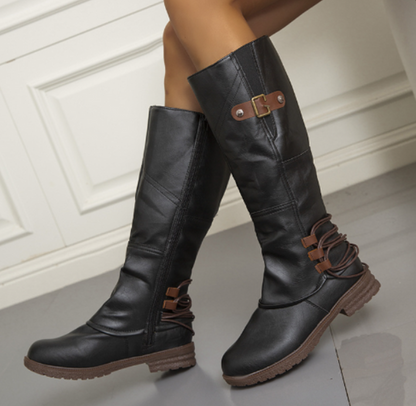 Kniehohe Lederstiefel Damen Elegant - IdealeKleiden