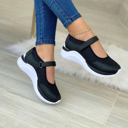 Damen Sneaker Mesh Bequem Klettverschluss