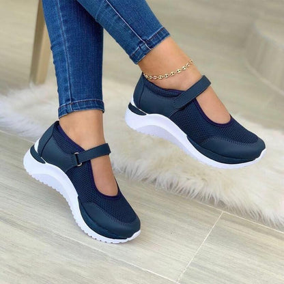 Damen Sneaker Mesh Bequem Klettverschluss