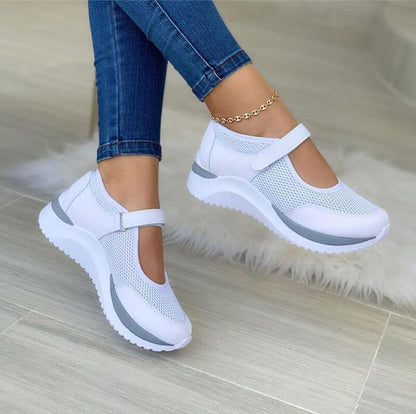 Damen Sneaker Mesh Bequem Klettverschluss