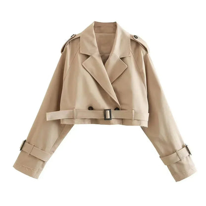 Klassischer Damen Trenchcoat Mit Schnallen