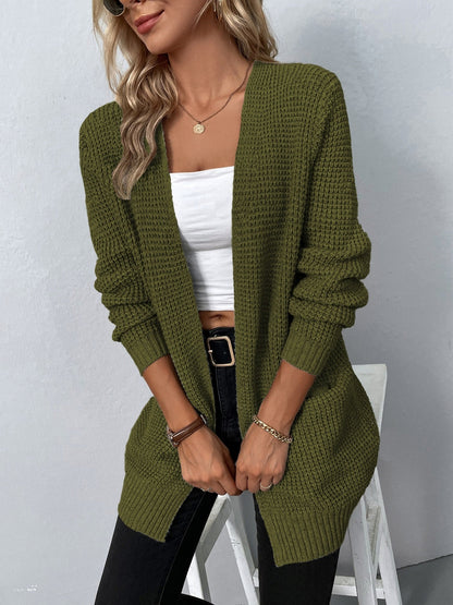 Damen Strickjacke Offen Vorne Langärmlig