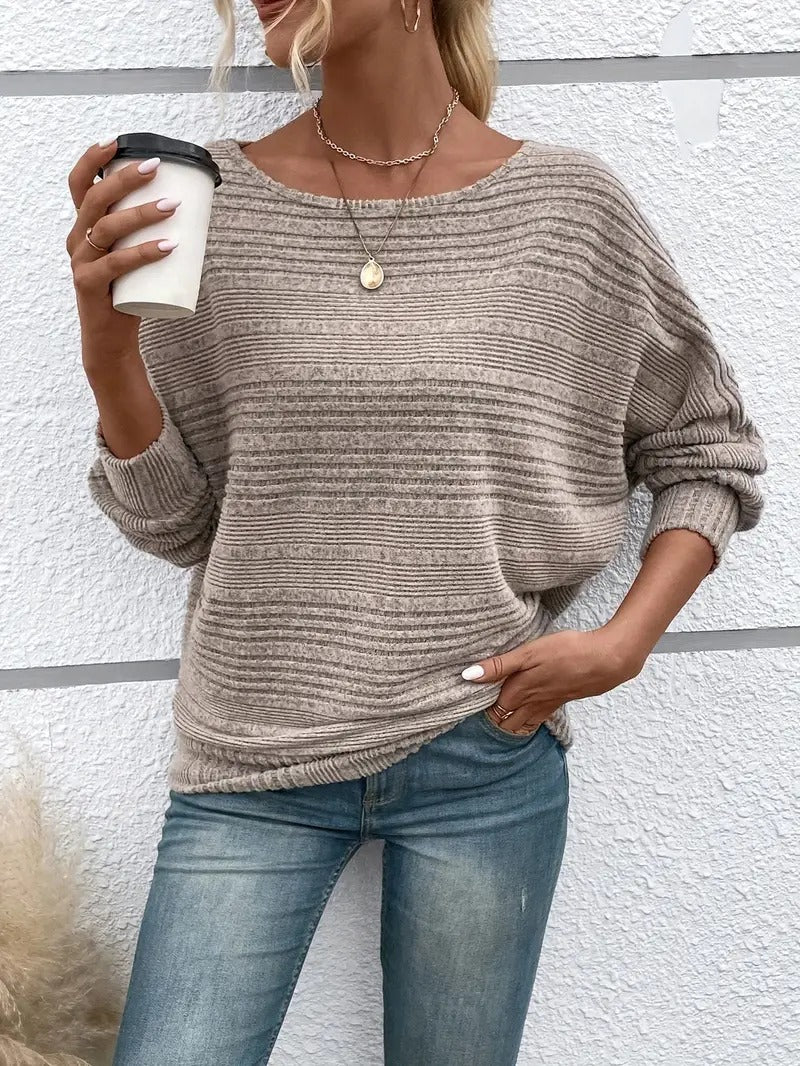 Damen Pullover Rundhals Klassisch Elegent