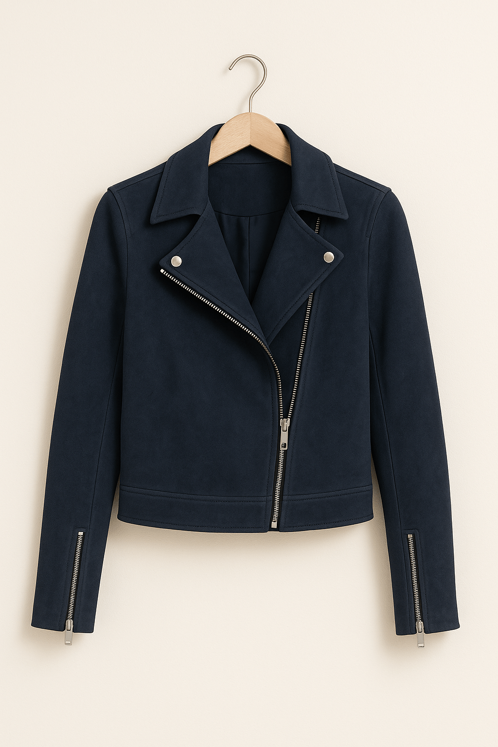 Lederjacke Damen Stylisch Reißverschluss Detail