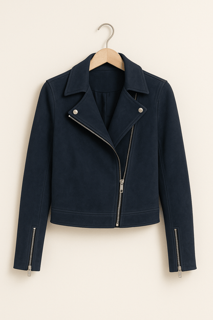 Lederjacke Damen Stylisch Reißverschluss Detail