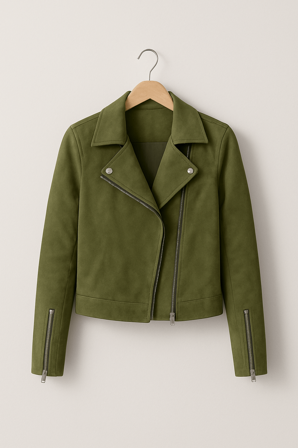 Lederjacke Damen Stylisch Reißverschluss Detail