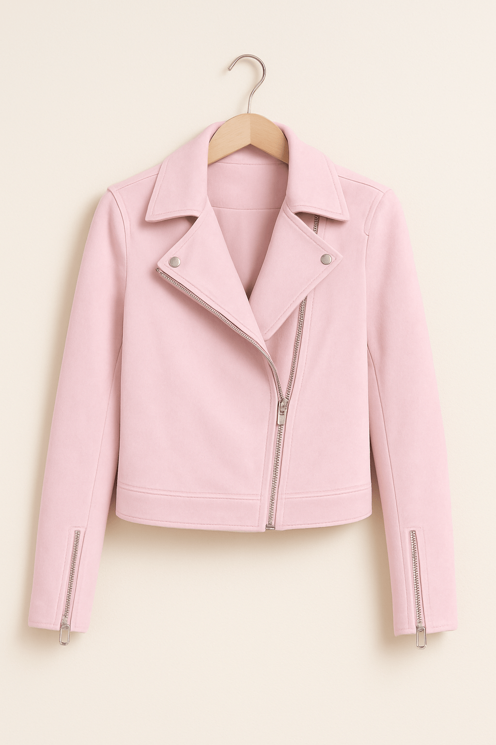 Lederjacke Damen Stylisch Reißverschluss Detail
