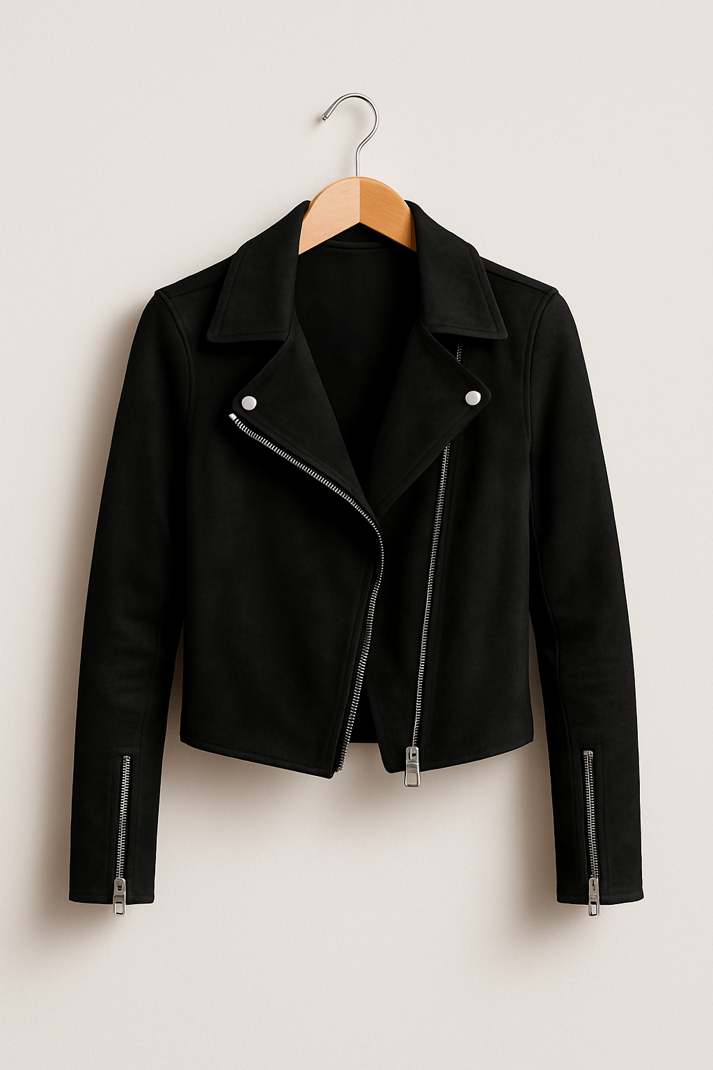 Lederjacke Damen Stylisch Reißverschluss Detail