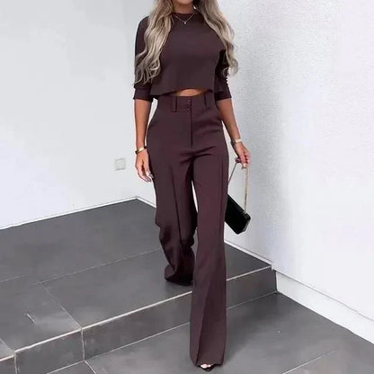 Damen Hosen-Set 2-teilig Langarm Oberteil