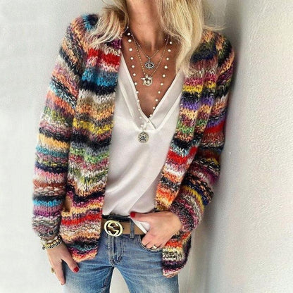 Klassische Strickjacke Offene Vorderseite