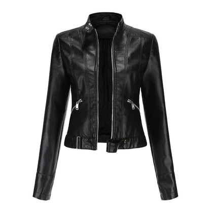 Stylische Lederjacke Biker Stil Kurz