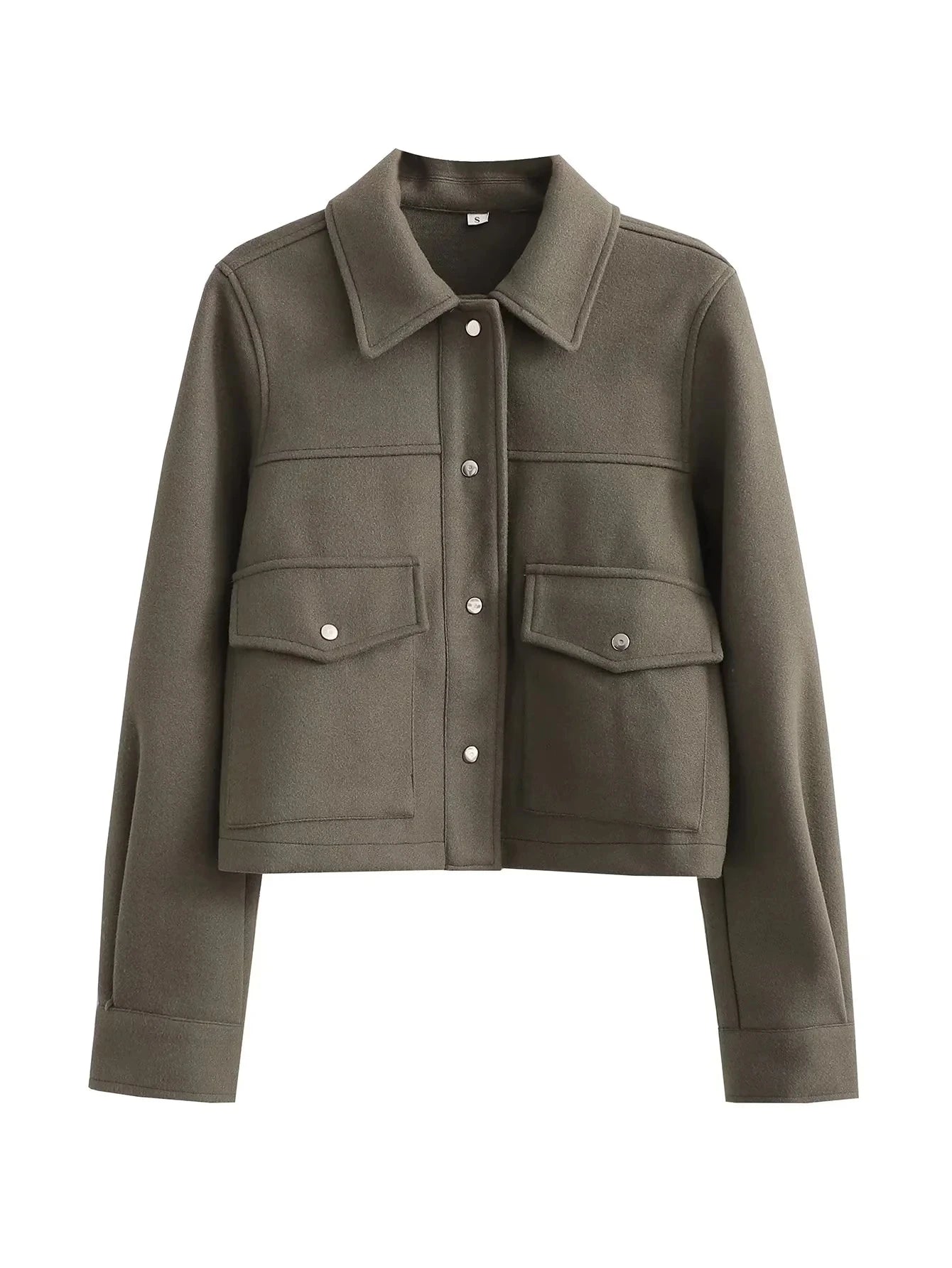 Praktische Kurzjacke Wollmischung Oversized Utility Look