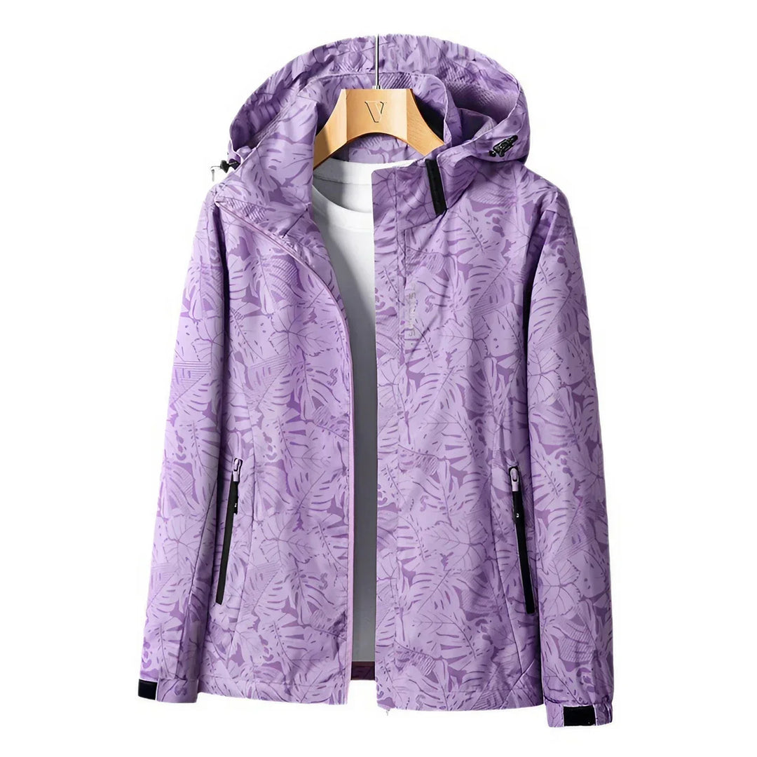 Praktische Outdoor-Jacke mit Kapuze und stylischem Druck