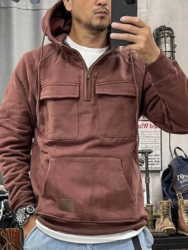 Herren Winterjacke Warm Kapuzen Taschen