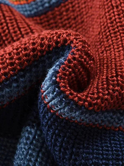 Streifen Strickjacke Herren Sweatshirt - IdealeKleiden