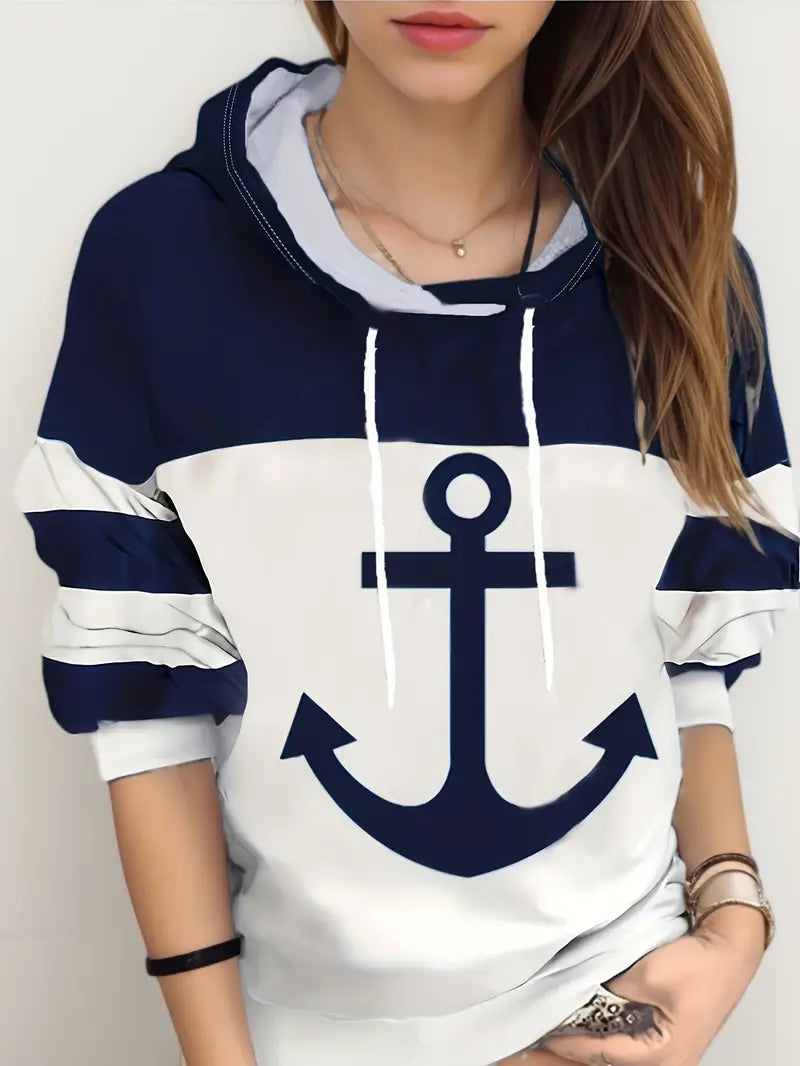 Maritime Damenhoodie Nautisch Stil