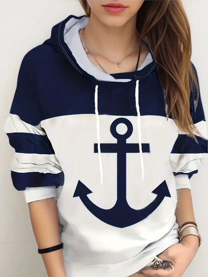 Maritime Damenhoodie Nautisch Stil