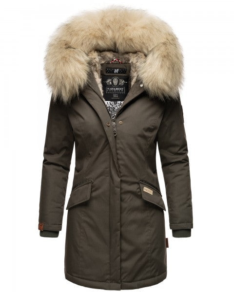 Winterjacke Damen Fellkapuze Warm Elegant