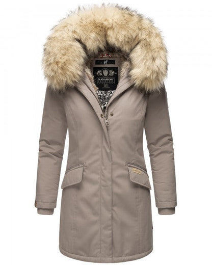 Winterjacke Damen Fellkapuze Warm Elegant