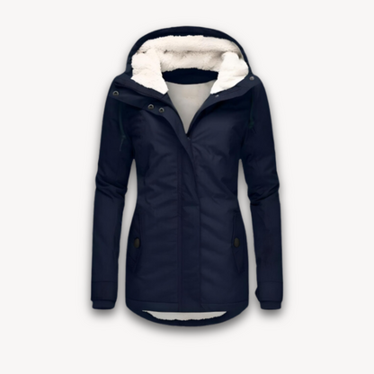 Damen Winterjacke Wasserdicht mit Kunstfellfutter