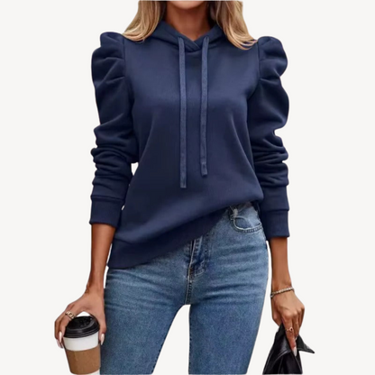 Stylische Damenhoodie Mit Puffärmeln