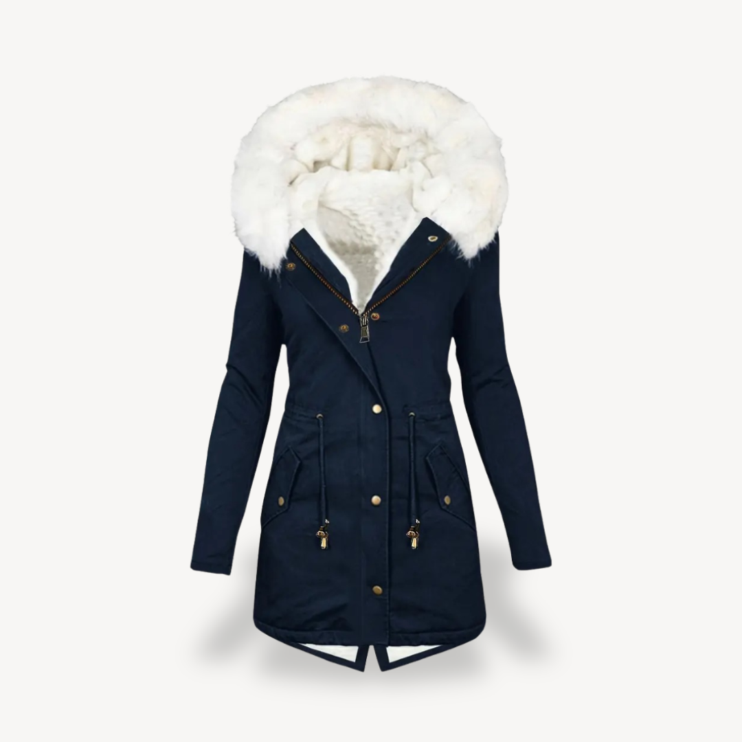 Damen Kunstpelz Parka Mantel Winterjacke