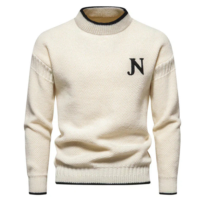 Herren Pullover Gestrickt Wollig Modern - IdealeKleiden