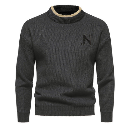 Herren Pullover Gestrickt Wollig Modern