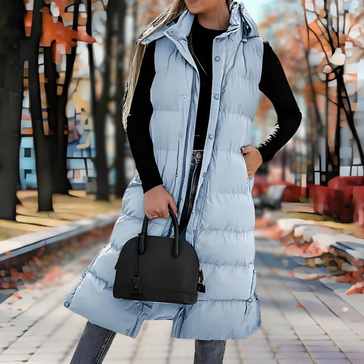 Damen Steppjacke Lang Warme Winterjacke