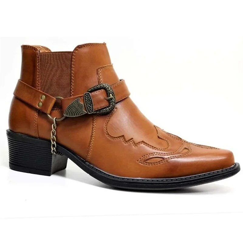 Leder Motorradstiefel Für Männer Robust