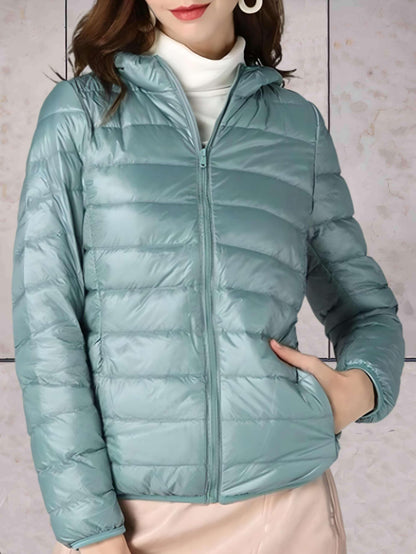 Winterdaunenjacke Damen Kapuze Warm Isoliert