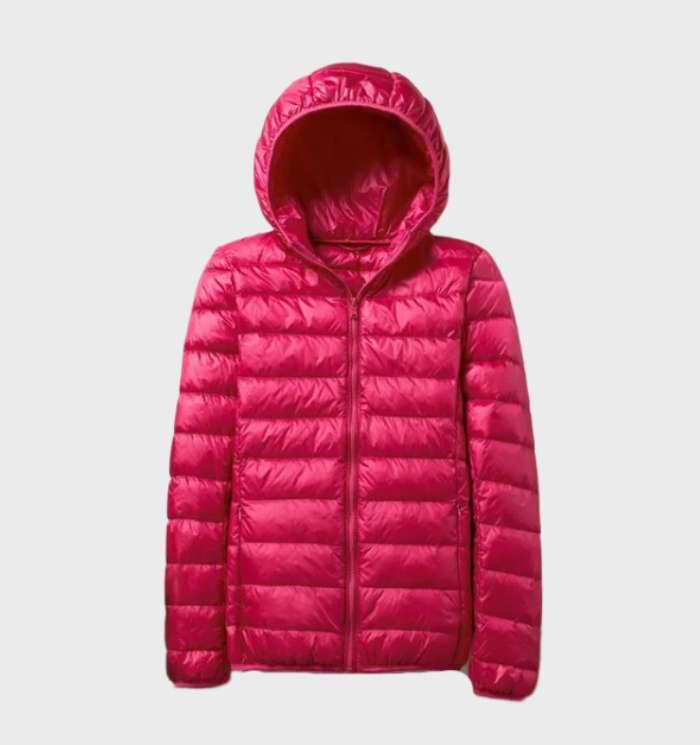Winterdaunenjacke Damen Kapuze Warm Isoliert