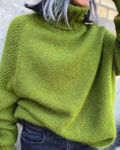 Übergroßer Strickpullover Grasgrün Oversized