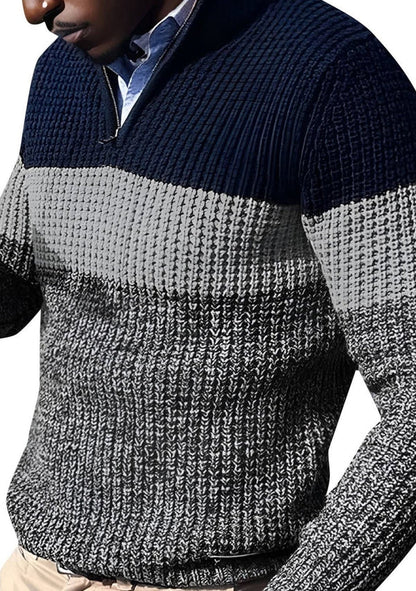 Moderner Feinstrick Pullover Bunt Colorblock