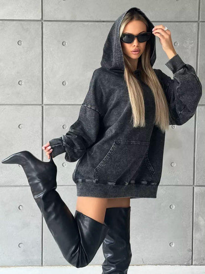 Große Hoodie Oversized Kapuze Vintage Look